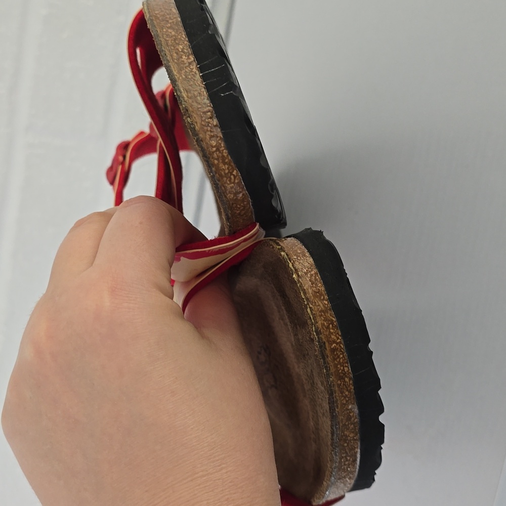 Birkenstock Floral Red Pink Sandals - Picture 8 of 10